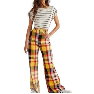 Free People Plaid Jules Pants Fall Perfection Size 4